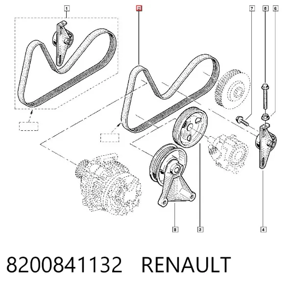 Ремень генератора 8200841132 Renault (RVI)
