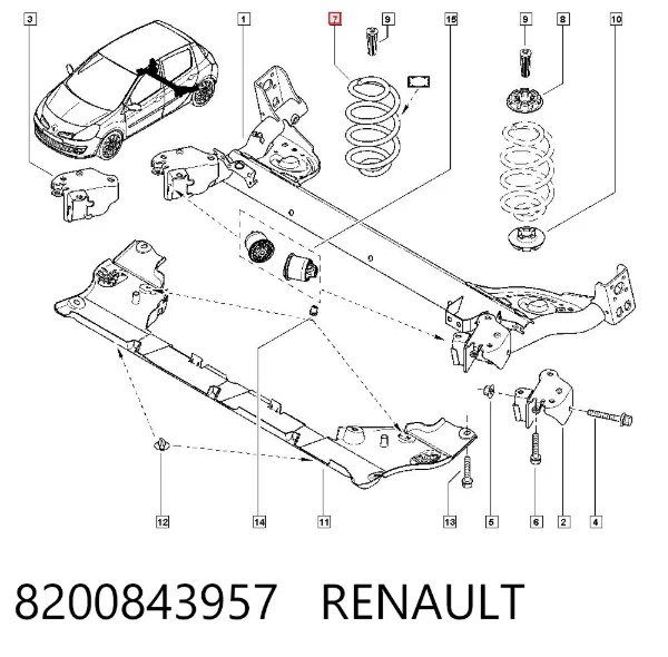 Задняя пружина 8200843957 Renault (RVI)