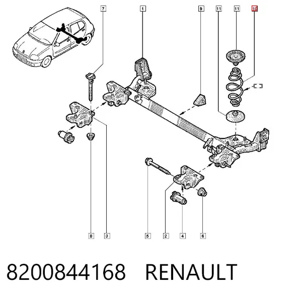 Задняя пружина 8200844168 Renault (RVI)