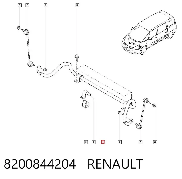 Передний стабилизатор 8200844204 Renault (RVI)