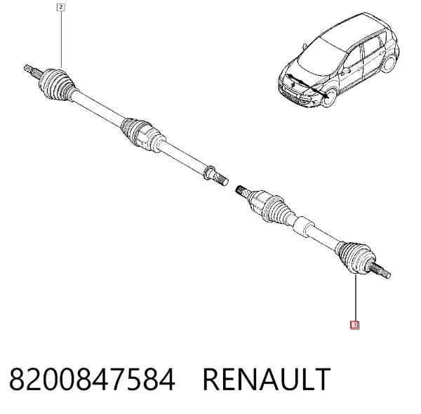 Левая полуось 8200847584 Renault (RVI)