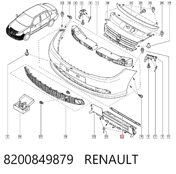 Абсорбер переднего бампера 8200849879 Renault (RVI)