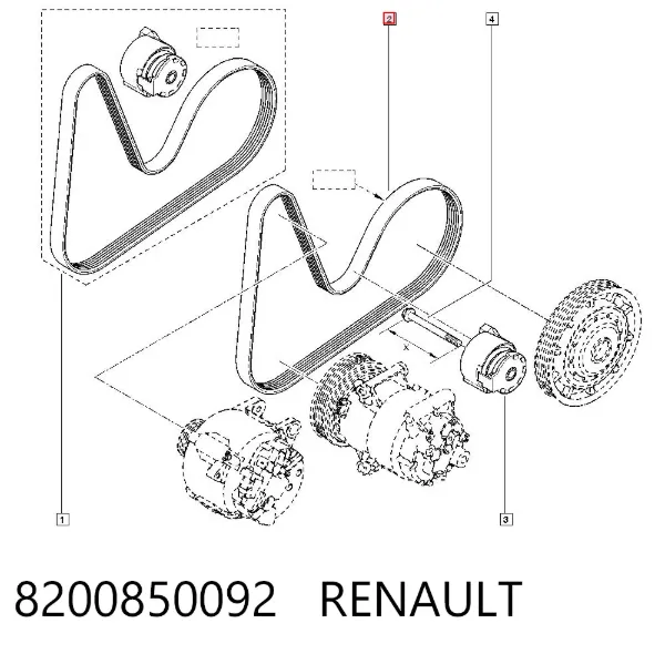 Ремень генератора 8200850092 Renault (RVI)