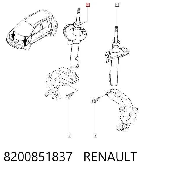 Амортизатор передний 8200851837 Renault (RVI)