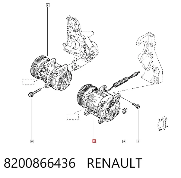 Компрессор кондиционера 8200866436 Renault (RVI)