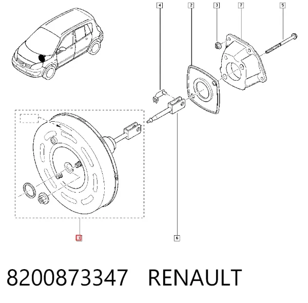 Усилитель тормозов 8200873347 Renault (RVI)
