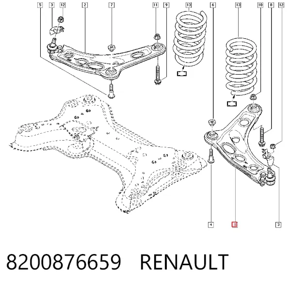 Рычаг передней подвески левый 8200876659 Renault (RVI)