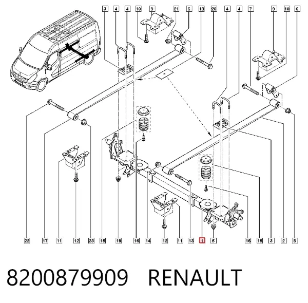 Подрамник задний 8200879909 Renault (RVI)