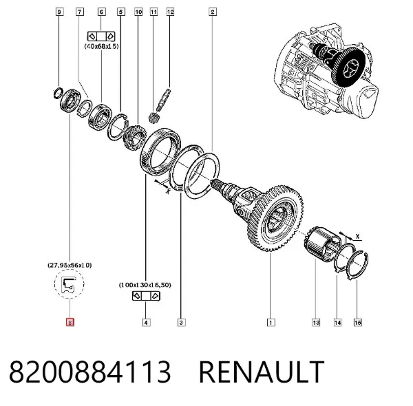 Сальник полуоси 8200884113 Renault (RVI)