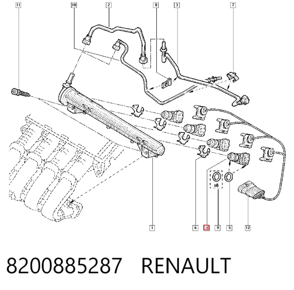 Топливные форсунки 8200885287 Renault (RVI)