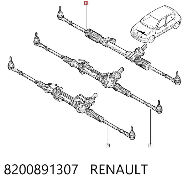 Рулевая рейка 8200891307 Renault (RVI)