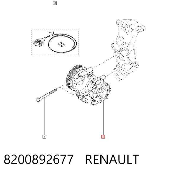 Компрессор кондиционера 8200892677 Renault (RVI)