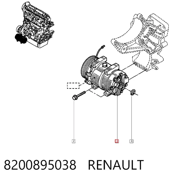 Компрессор кондиционера 8200895038 Renault (RVI)