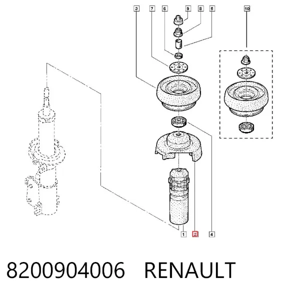 Проставка передней пружины 8200904006 Renault (RVI)