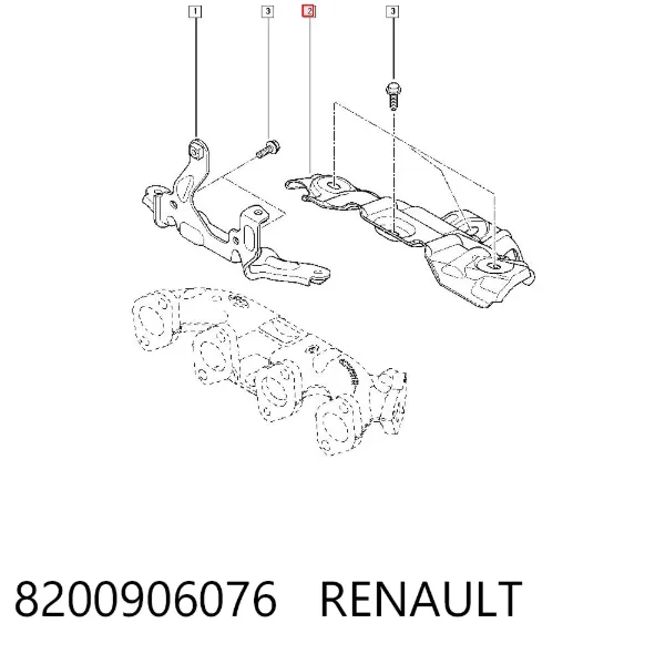 Защита (тепловой экран) выпускного коллектора 8200906076 Renault (RVI)
