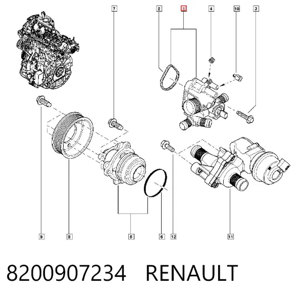 Корпус термостата 8200907234 Renault (RVI)