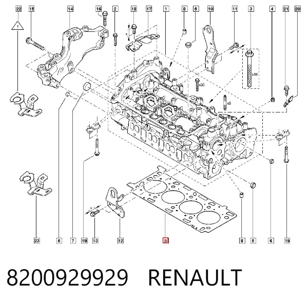 Прокладка ГБЦ 8200929929 Renault (RVI)