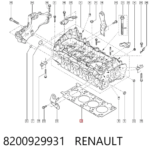 Прокладка ГБЦ 8200929931 Renault (RVI)