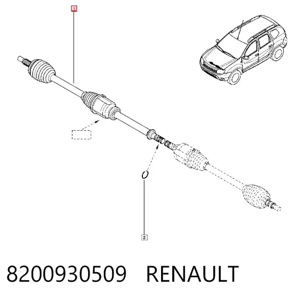Правая полуось 8200930509 Renault (RVI)