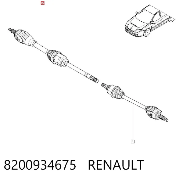 Правая полуось 8200934675 Renault (RVI)