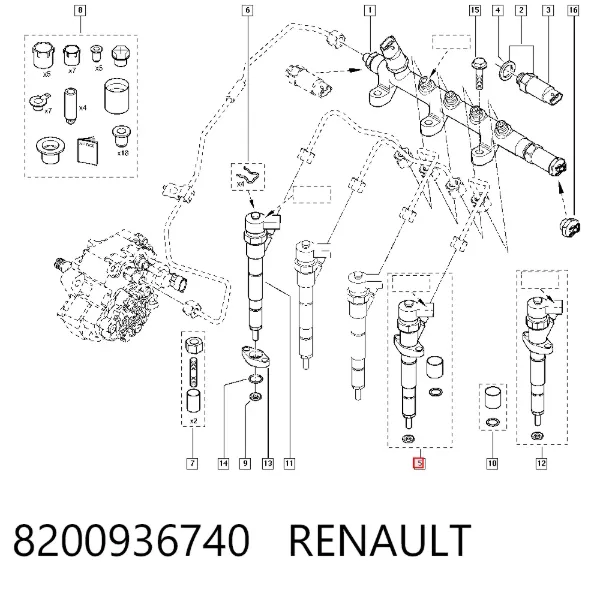 Топливные форсунки 8200936740 Renault (RVI)