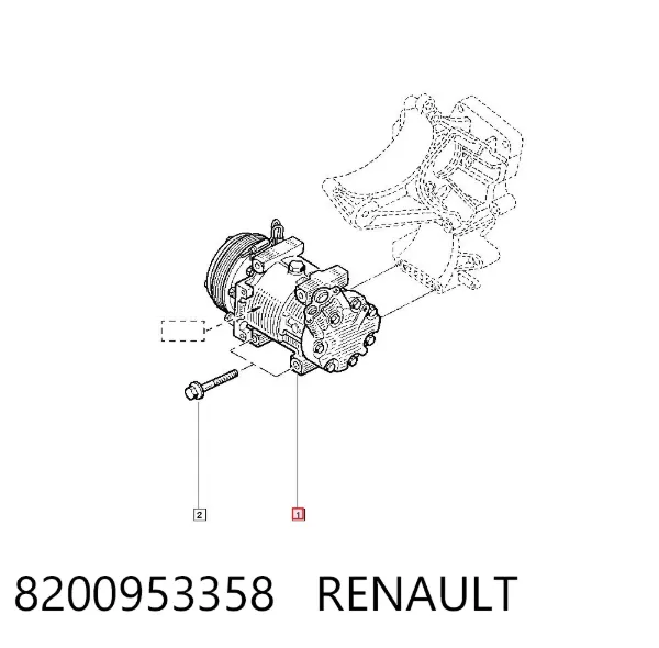 Компрессор кондиционера 8200953358 Renault (RVI)