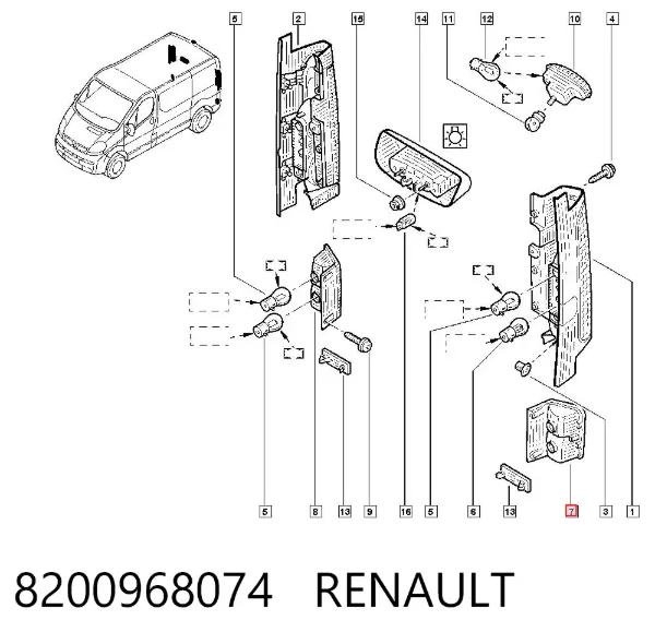 Фонарь задний левый 8200968074 Renault (RVI)