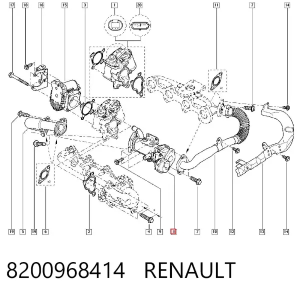 Радиатор системы EGR 8200968414 Renault (RVI)