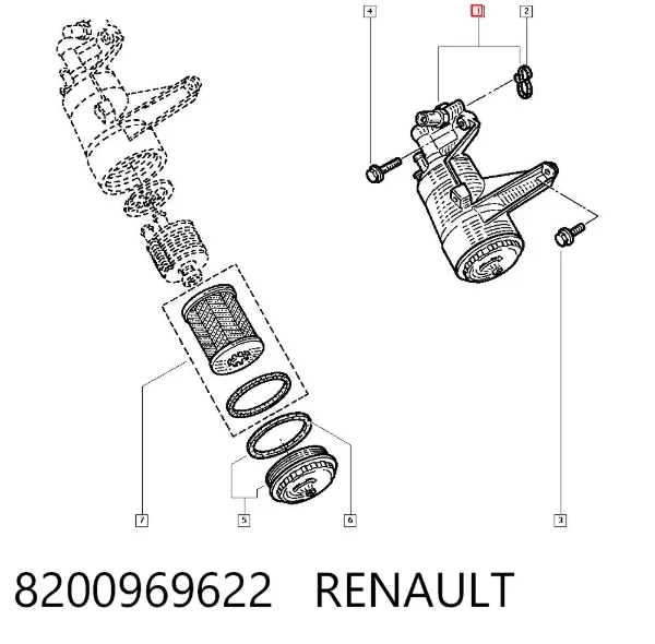 Корпус масляного фильтра 8200969622 Renault (RVI)
