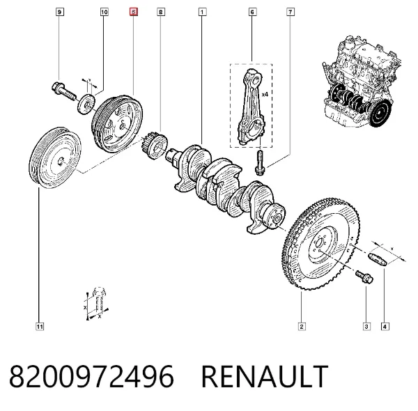 Шкив коленвала 8200972496 Renault (RVI)