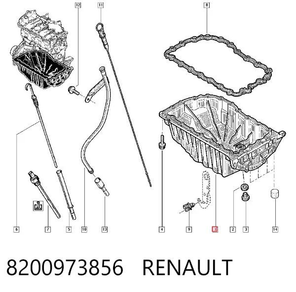 Поддон двигателя 8200973856 Renault (RVI)
