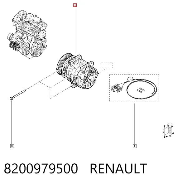 Компрессор кондиционера 8200979500 Renault (RVI)