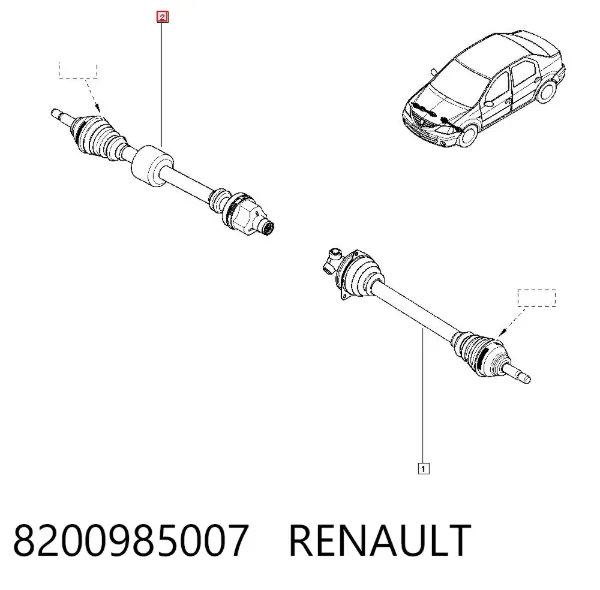 Правая полуось 8200985007 Renault (RVI)