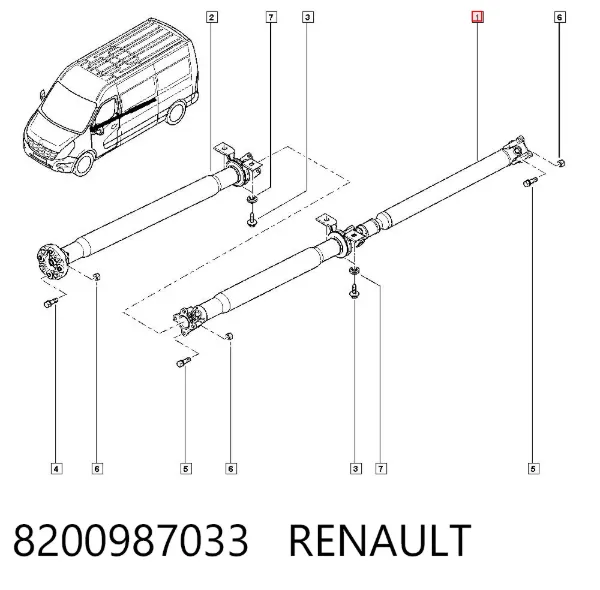 Кардан задний 8200987033 Renault (RVI)