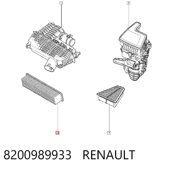 Воздушный фильтр 8200989933 Renault (RVI)