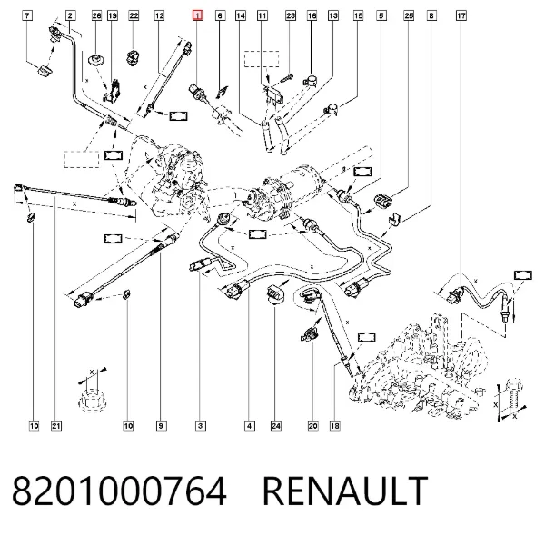 Датчик давления выхлопных газов 8201000764 Renault (RVI)