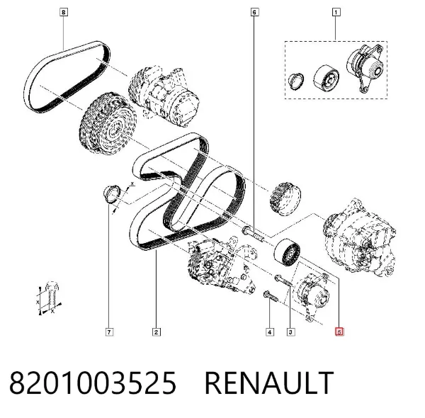 Паразитный ролик 8201003525 Renault (RVI)