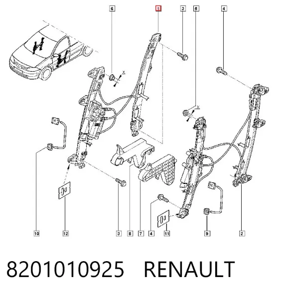Стеклоподъемник передней правой двери 8201010925 Renault (RVI)