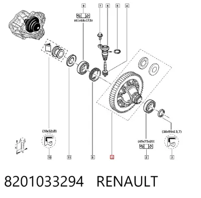 Шестерня дифференциала RENAULT 8201033294