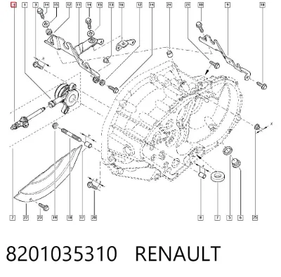 Тройник трубки сцепления RENAULT 8201035310