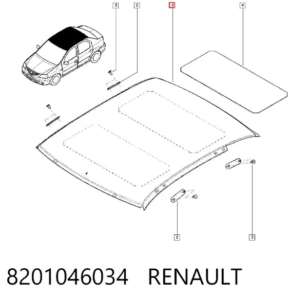 Крыша 8201046034 Renault (RVI)