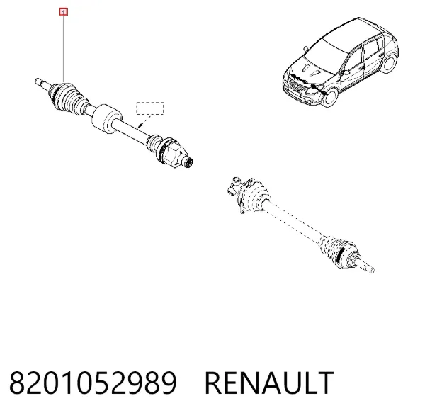 Правая полуось 8201052989 Renault (RVI)