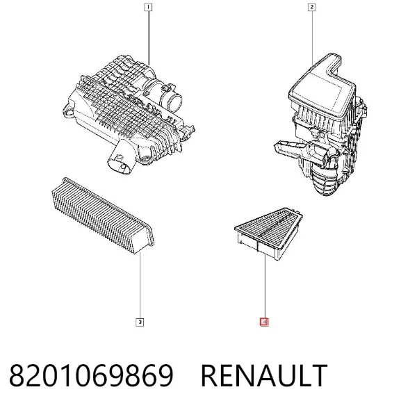 Воздушный фильтр 8201069869 Renault (RVI)