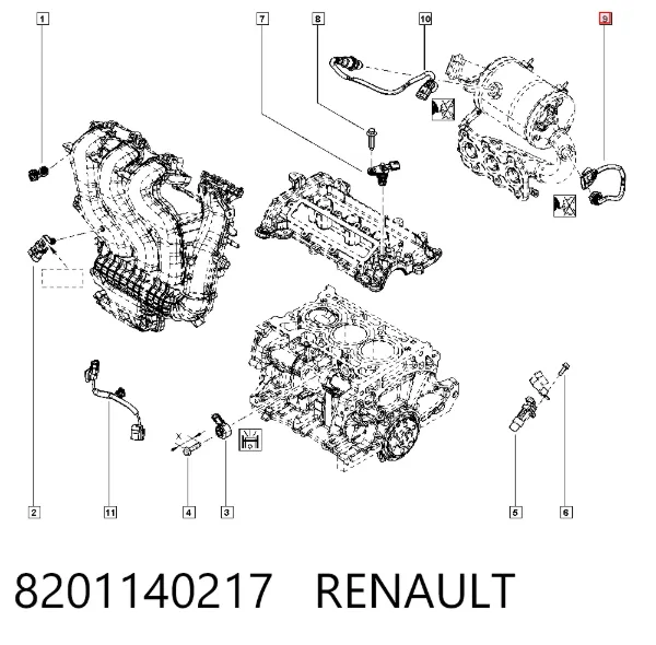 Датчик кислорода до катализатора 8201140217 Renault (RVI)