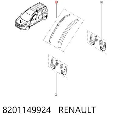 Дефлектор окон на стекло двери, комплект 2 шт RENAULT 8201149924