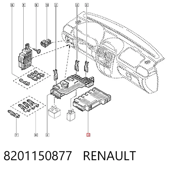 Блок управления двигателем 8201150877 Renault (RVI)