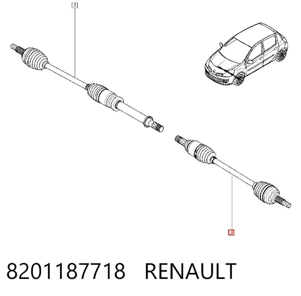 Левая полуось 8201187718 Renault (RVI)
