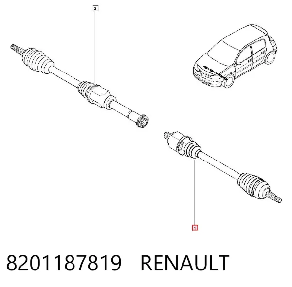 Левая полуось 8201187819 Renault (RVI)