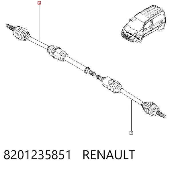 Правая полуось 8201235851 Renault (RVI)