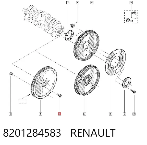 Болт крепления маховика 8201284583 Renault (RVI)
